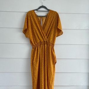 Mustard polka dot jumpsuit size XL